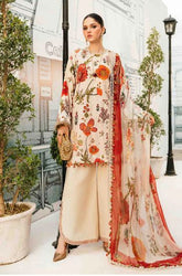 MARIA - B (3 Piece Unstitched Embroidered Lawn Suit | MPT-2607-A)