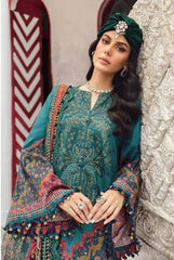 MARIA - B (M. PRINTS) - 3 Piece Unstitched Embroidered Cambric Suit | MPT-2710-B