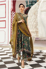 MARIA - B (M. PRINTS) 3 Piece Unstitched Embroidered Linen Suit | MPT-2707-B