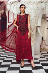MARIA - B (M. PRINT) 3 Piece Unstitched Embroidered Linen Suit | MPT-2702-A