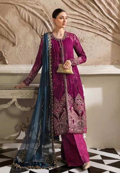 Maria - B (3 Piece Unstitched Embroidered Chiffon Suit | MPC-25-102)