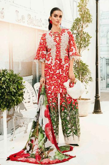 MARIA - B (3 Piece Unstitched Embroidered Lawn Suit | MPT-2606-B)