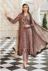 MARIA - B (M. PRINTS) 3 Piece Unstitched Embroidered Cambric Suit | MPT-2703-B