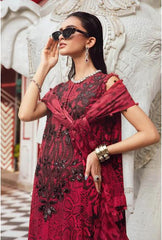 MARIA - B (M. PRINT) 3 Piece Unstitched Embroidered Linen Suit | MPT-2702-A