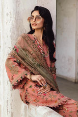 MARIA - B (M. PRINTS) 3 Piece Unstitched Embroidered Linen Suit | MPT-2707-A